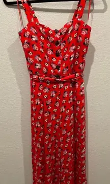 MI AMI Floral Red Jumpsuit