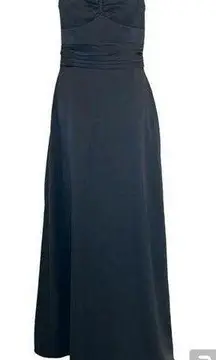 Black Strapless Long Satin Dress Size 6