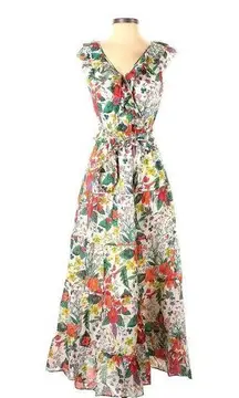 J.Crew NWT  Ruffle-front Maxi in Ratti Island Botanical Print Cotton Dress 2