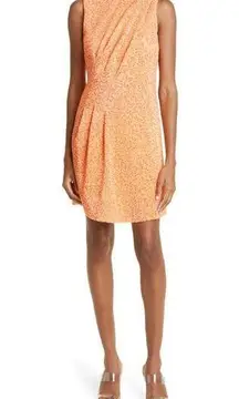 Stine Goya Louiza Sequined Mini Dress Women's Large Orange Metallic Knitted NWT