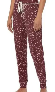 PJ Salvage Women’s Port Lounge Pajama Jogger Pants Bottoms Port Burgundy Large New With Tags