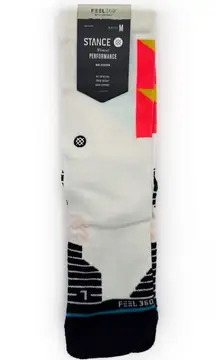 Stance Montalvo Mid Womens Crew Socks Running Jogging Athletic Performance Neon