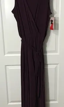 Nina Leonard Deep Purple Maxi Dress