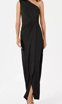 NWT  Draped One Shoulder Gown Pleated Grecian Formal Wedding New