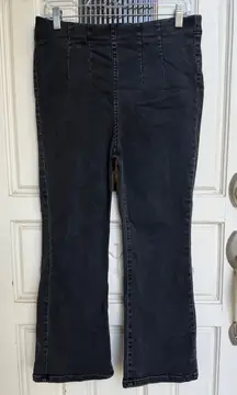 Free People Women's Black Wash Flare Leg Pull On Jeans Size 30