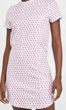 Roller Rabbit T-Shirt Pajama Dress Womens Small White Pink Hearts Pima Cotton