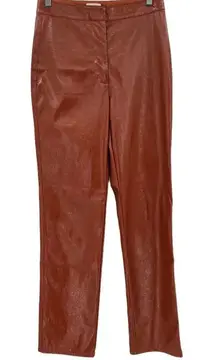 Aritzia Wilfred‎ Shirley Pant Vegan Patent Leather Rust Brown Size 4