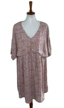 NWT Andree Baby Doll Dress Leopard Print Pink Size 1X