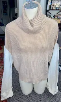 , Long-slv Medium-knit Turtleneck Knit Sweater, Sz M