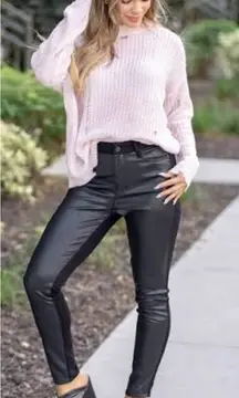 Judy Blue Skinny Fit Two-Tone Faux Leather Jeans – Size 11/30