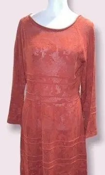 Sundance Burnt Orange Knit Dress Overlay Size Medium