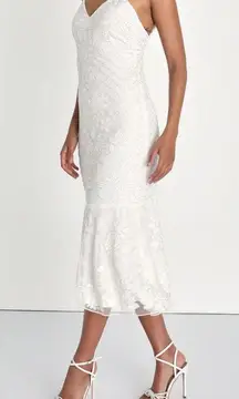 Sequin Lulus Dress White
