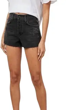 Rails The Fairfax High Rise Cut Off Denim Short Ash Black Size 30 Distressed NEW