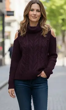 Chloé Cashmere Pompom Cable Knit Chunky Turtleneck Sweater Women’s TM‎