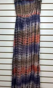 Poetry tie dyed strapless maxi dress ruffled Chest Sz L