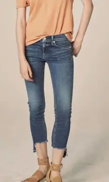 RAG & BONE Capri Distressed Ankle Skinny Denim in Hampton Sz 29‎