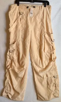 PacSun LA Hearts Cargo Pants XS Bone Beige Utility Y2K Parachute Streetwear NWT