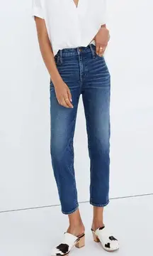 Madewell Size 23 Blue Mid Rise Classic Straight Leg Ankle Cropped Jeans