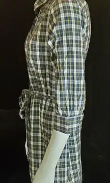 Steven Alan Blue, Green, White, & Yellow Plaid Button Down Dress & Belt (M)