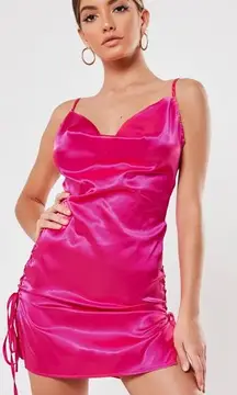 Pink Cowl Neck Dress