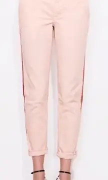 Sundry Stripe Roll-Up Trousers in Light Pink Rosebud Size 28