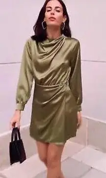 Satin Green Dress