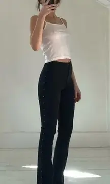 Content Vintage 90s Rhinestone Boot Cut Pants Black