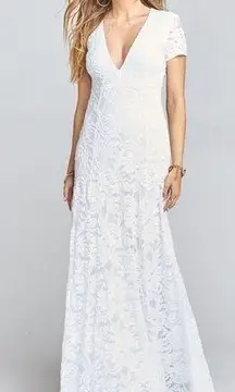 NWT Show Me Your Mumu Elenor Lovers Lace Maxi Dress in White, Size Large