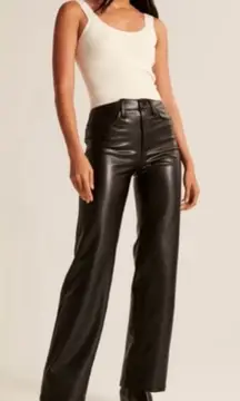 Abercrombie The 90s Straight Ultra High Rise Vegan Leather Pant curve love 4S 27