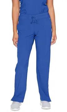 Barco One Women's 4 Pocket Knit Waist Scrub Pant-Small Tall -Cobalt/Royal #5205T