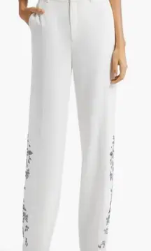 Cinq A Sept Collins Lilac Vine Straight Leg Pants Ivory 2