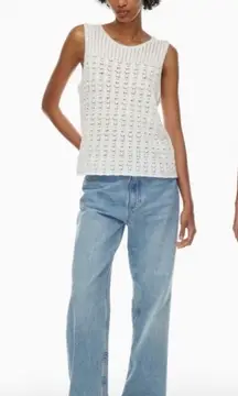 Aritzia Wilfred Philippa Top Size Small Light Birch Pointelle-knit tank top