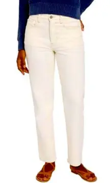 Faherty Organic Cotton Straight Ankle Denim Jeans in White Dune Wash 27