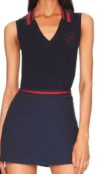 NEW WeWoreWhat Women’s Size Medium Navy Blue Tennis V-Neck Polo Tank Top