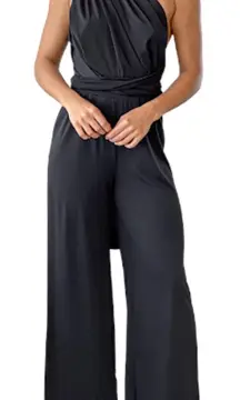 Trendy Black Infinity Wrap Jumpsuit