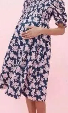 ✨The Nines by Hatch Blue Pink Floral Maternity Sz Large Dress✨