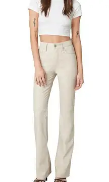 Blank NYC Faux Leather High Rise Straight Leg Pant In Go Blank Beige Women's 29