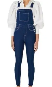 We wore what‎ Revolve blue navy denim skinny overalls size small
