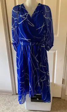 Size 8  Blue/silver Dress