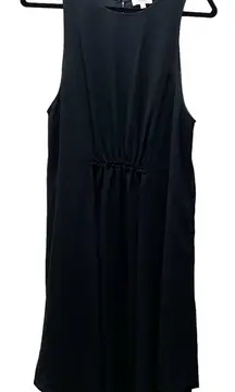 Wilfred Aritzia 100% Silk Made in Japan Black Chiffon Midi Dress Sleeveless Sz L