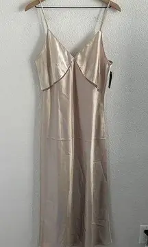 Jones New York NWT  Intimates Long Maxi Slip Dress Champagne Large