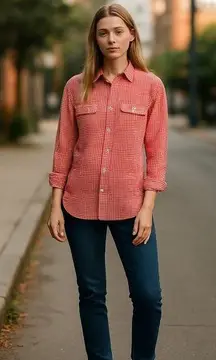 🌟 AG Adriano Goldschmied Gingham Button-Up Shirt | Size S | Elevated Americana