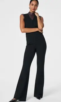 NWT Spanx Black The Perfect Sleeveless Jumpsuit Ponte Stretch