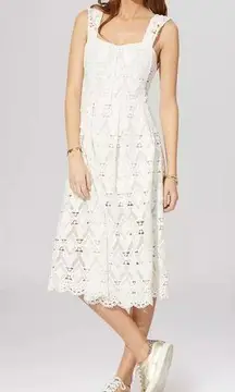 Randy Lace Midi Dress Size Large 3 White NWT