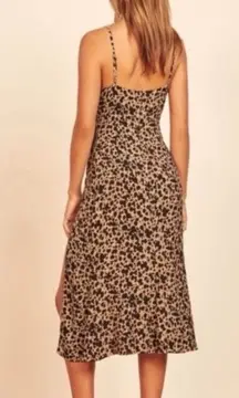 Reformation Crimini cheetah animal print Y2K midi slip sundress