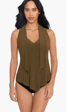 NWT Magicsuit Women's Charmlife Izzy Tankini Top size 10 green swimsuit