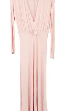 I.Magnin Barbiecore Vintage Modal Blend Lounge House‎ Maxi Dress Size S Pink