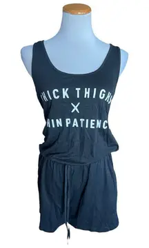 New Womens Boutique Thick Thighs x Thin Patience Sleeveless Romper - Sz S