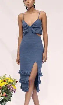 Sachi Cut Out Fringe Midi Dress