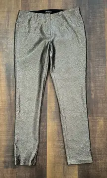 J.McLaughlin Metallic Ankle Pants Silver Shimmer Size 8